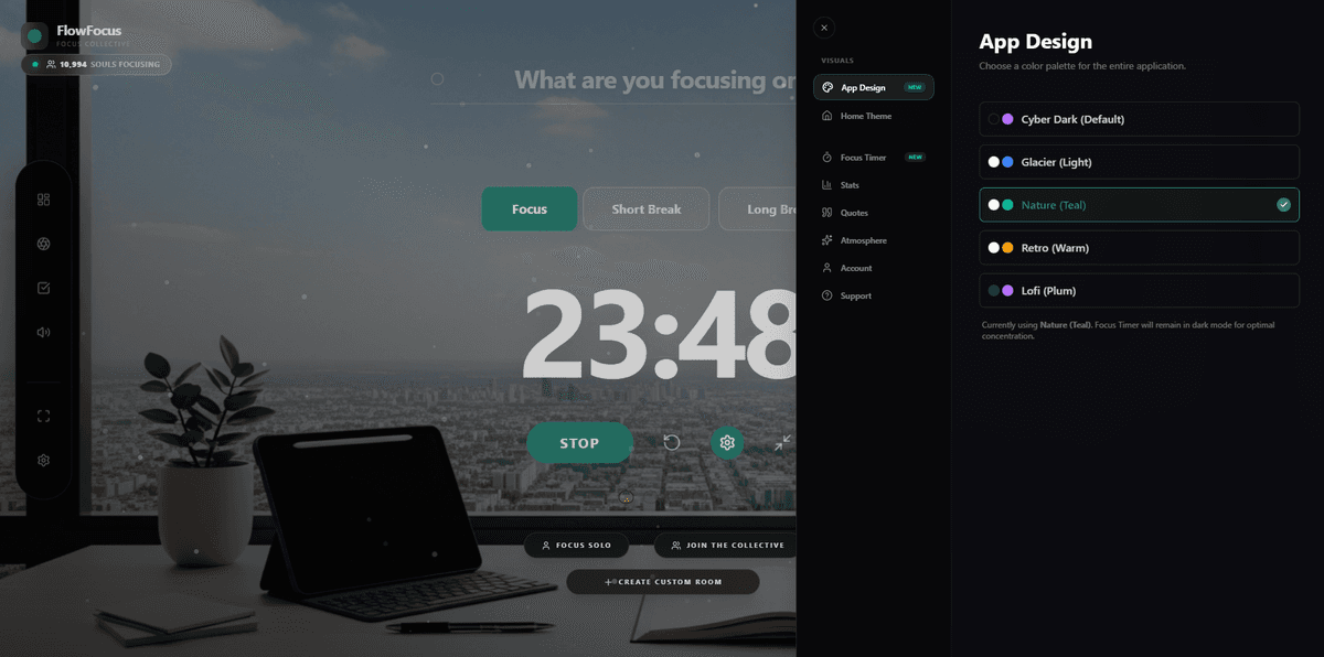 FlowFocus: Aesthetic Pomodoro Timer & Productivity Dashboard